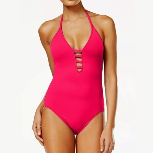 LA Blanca Strappy Plunge Tummy Control One Piece - Picture 1 of 5